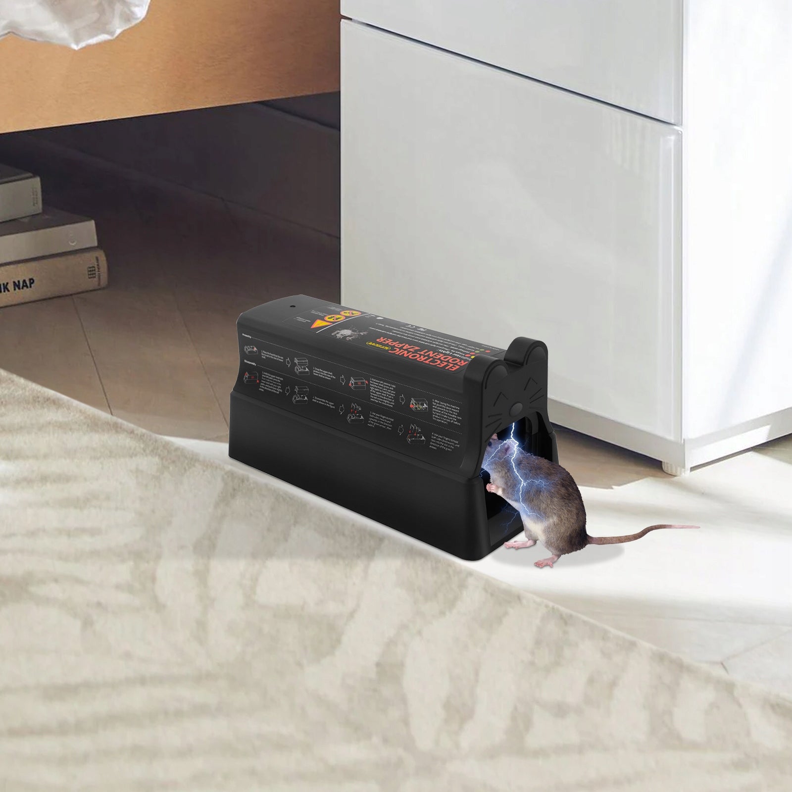 7000V Electric Rat Trap, 220V 60Hz Electronic Mousetrap, 27.5*11.9*12.5cm Kind trap