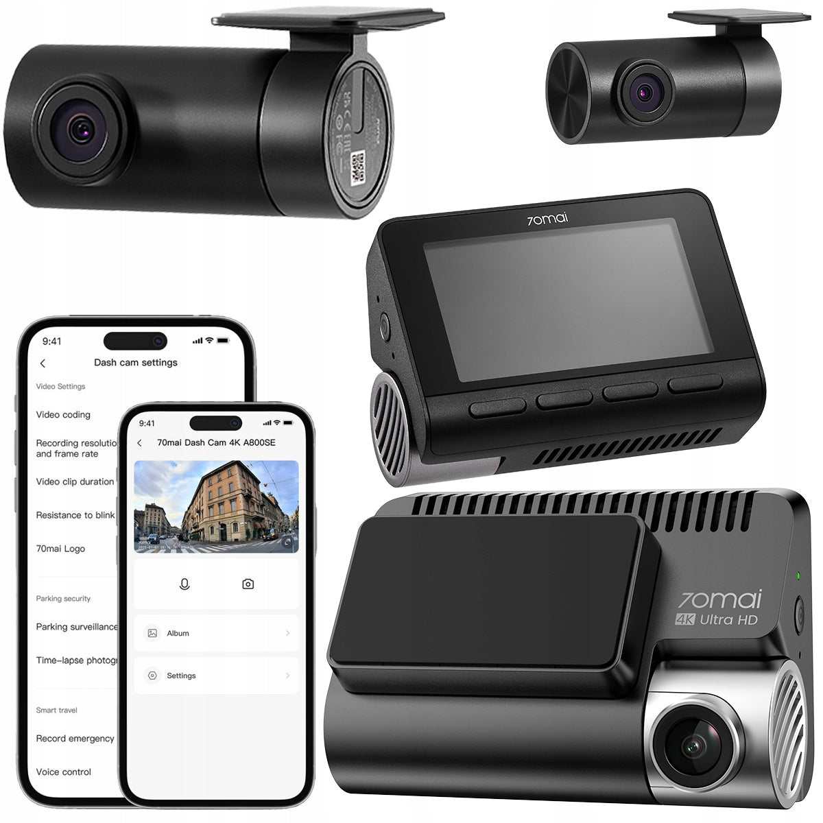 70mai Car Camera A800SE 4G Ready HDR Video Recorder + Rear RC22