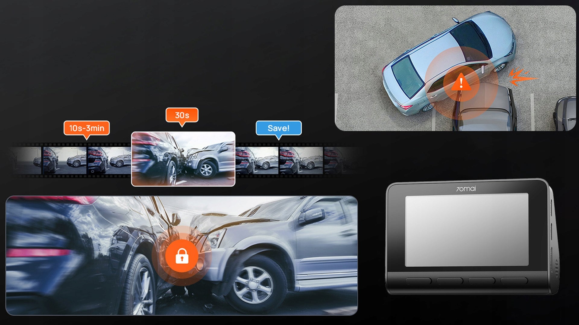 70mai Dash Cam A810S 4k HDR Car Camera Driving Video Recorder Manufacturer code A810S