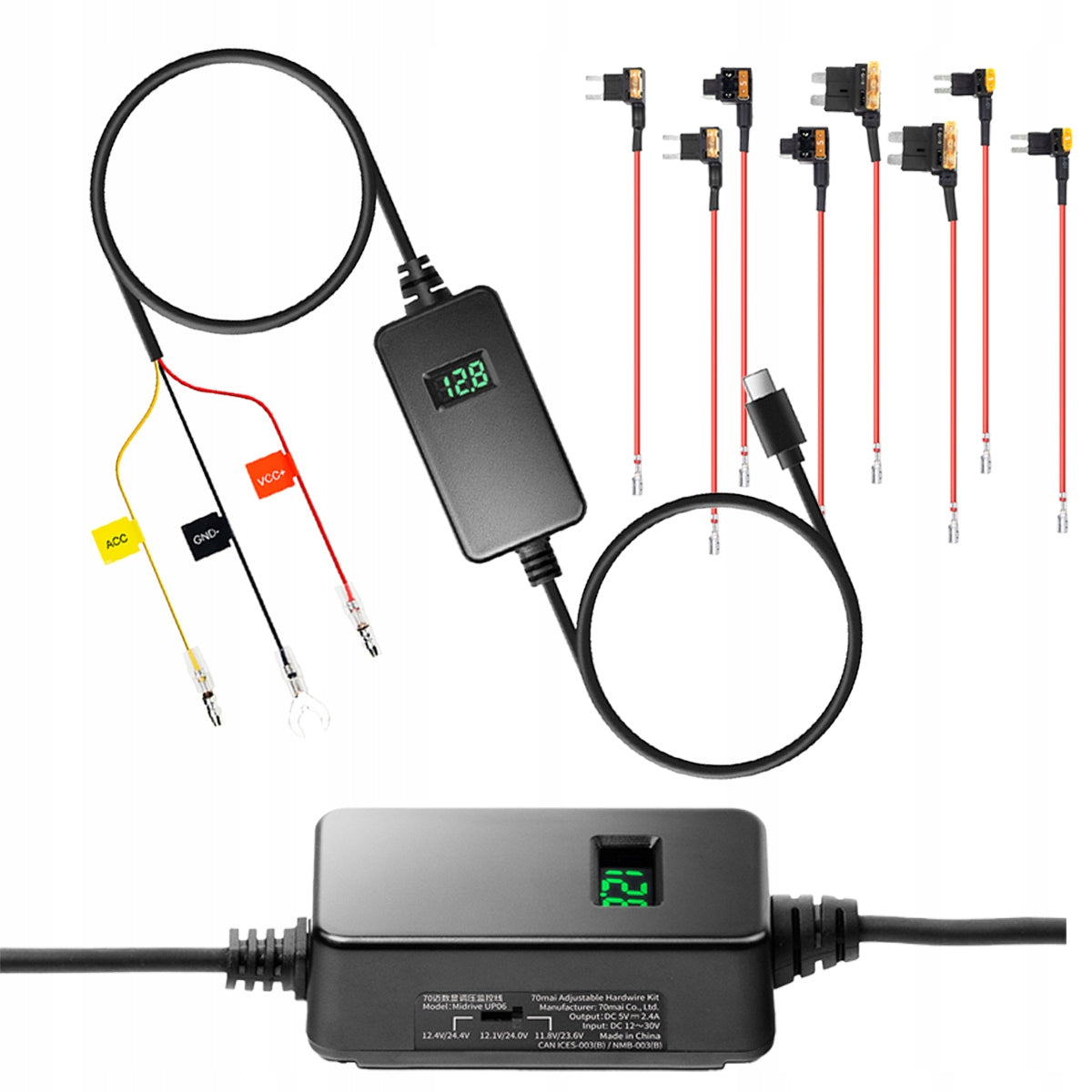 70mai Hardwire Kit UP06 PARKING MODE POWER SUPPLY for Car Cameras