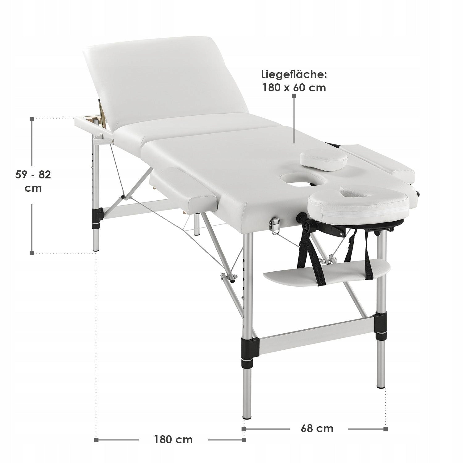 718 Bed massage table alumi 3 segments 250 kg Brand no brand