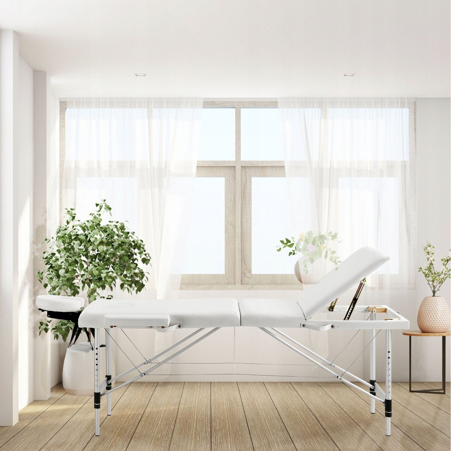 718 Bed massage table alumi 3 segments 250 kg Color white