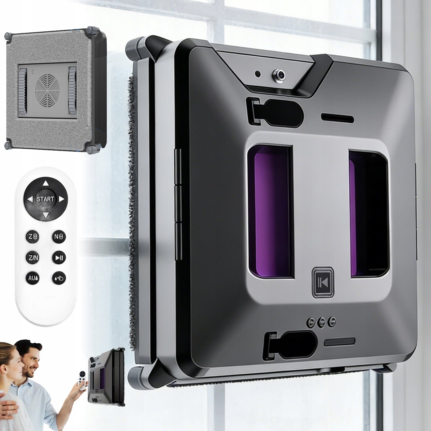 72W 3000PA SMART WINDOW CLEANING ROBOT WITH 3 OPERATING MODES