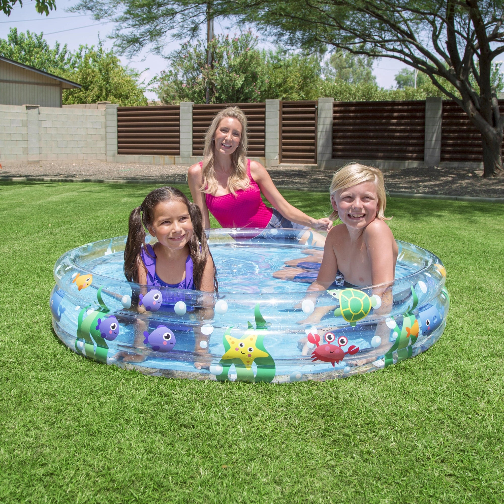 73114 BESTWAY DEEP INFLATABLE SWIMMING POOL 3-WHEEL Brand Bestway