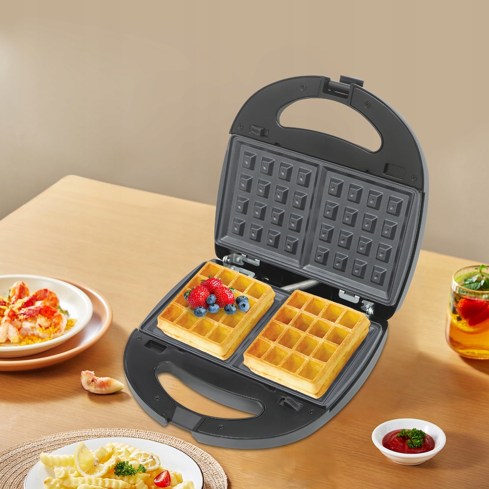 750W WAFFLE MAKER WITH 6 KINDS OF MOLDS FOR MAKING DOUGHNUTS, SANDWICHES, ETC Brand no brand