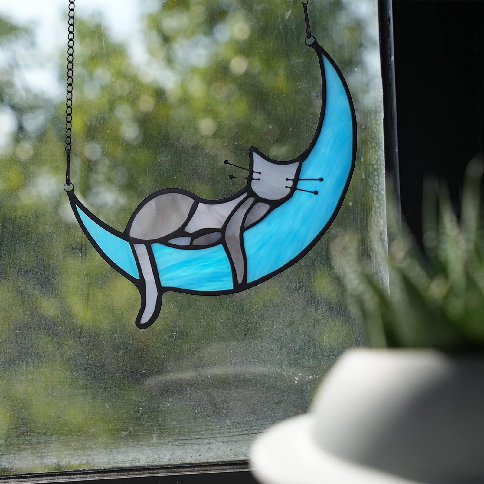 Hanging Stained Glass Window Hanging hangings Grey