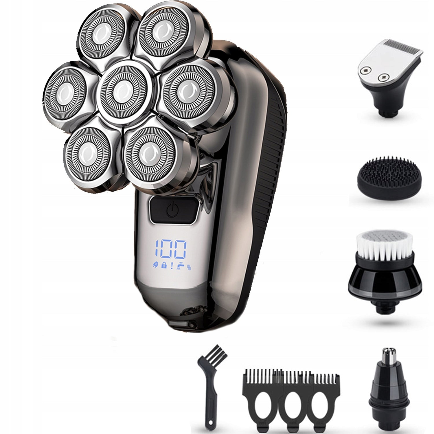 7D IPX7 TITANIUM HEAD AND BEARD PRECISION TRIMMER MEN'S SHAVER