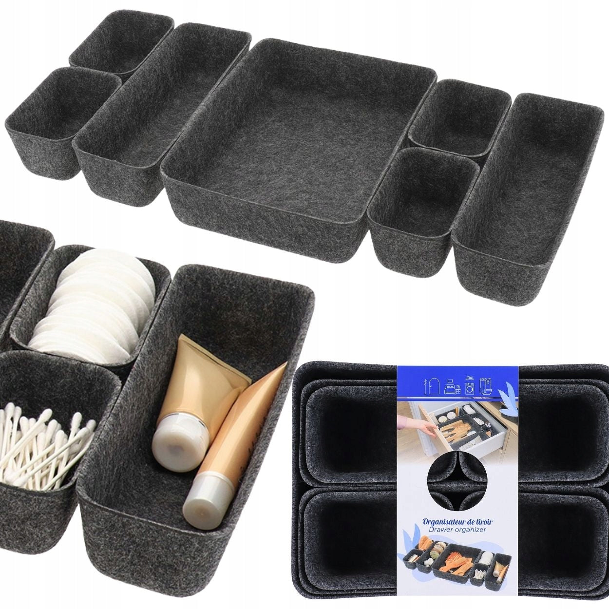 7EL. FELT DRAWER ORGANIZER for akcesoria BATHROOM