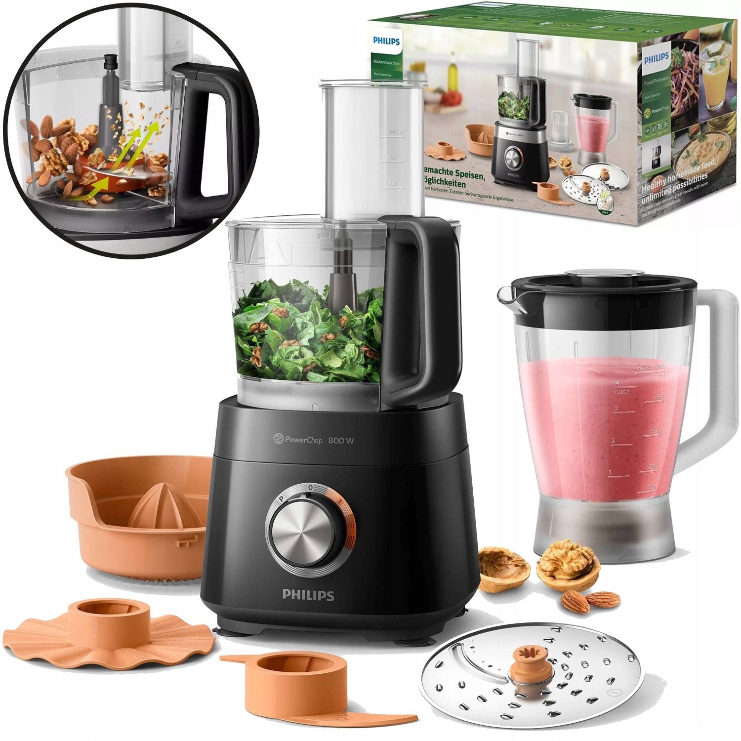 7IN1 Food Processor Blender Multifunction Philips 850W X31 FUNCTIONS SET