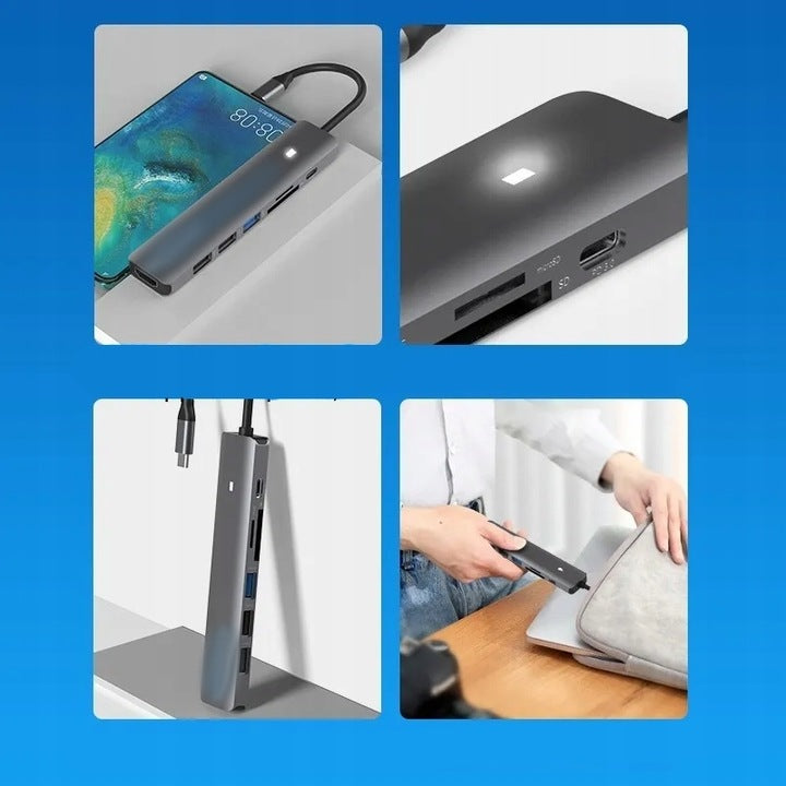 7IN1 USB-C SPLITTER HDMI ADAPTER 4K USB 3 SD Manufacturer code hub