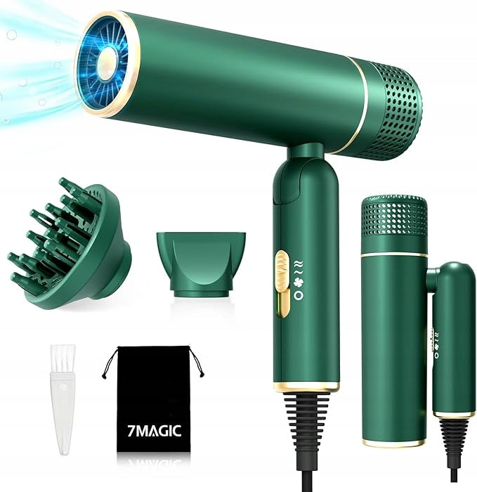7MAGIC XDM3600 Folding Ionic Quick Drying Dryer Green