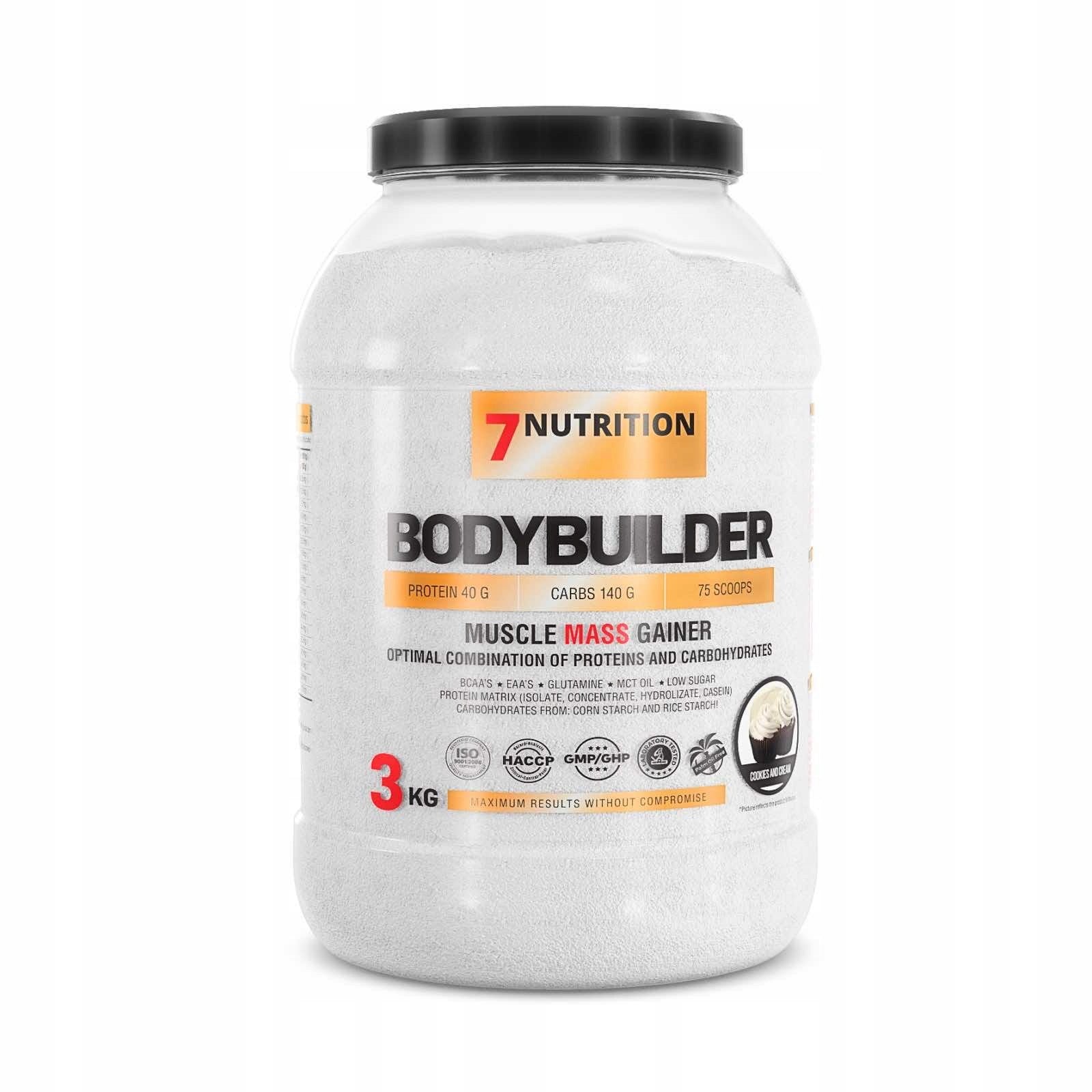 7NUTRITION BODYBUILDER 3000G GAINER FOR MASS - COOKIE CREAM Expiration date at least 3 months from the date of purchase