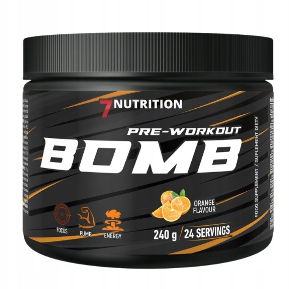 7NUTRITION BOMB PRE-WORKOUT 240g AAKG BETA ALANINE ENERGY STRENGTH FOCUS Expiration date at least six months from the date of purchase
