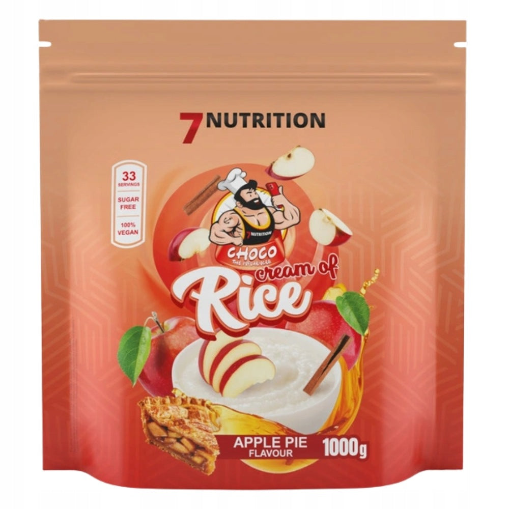 7NUTRITION CREAM OF RICE APPLE PIE 1 kg ENERGY WITHOUT SUGAR WEIGHT STRENGTH Expiration date at least six months from the date of purchase