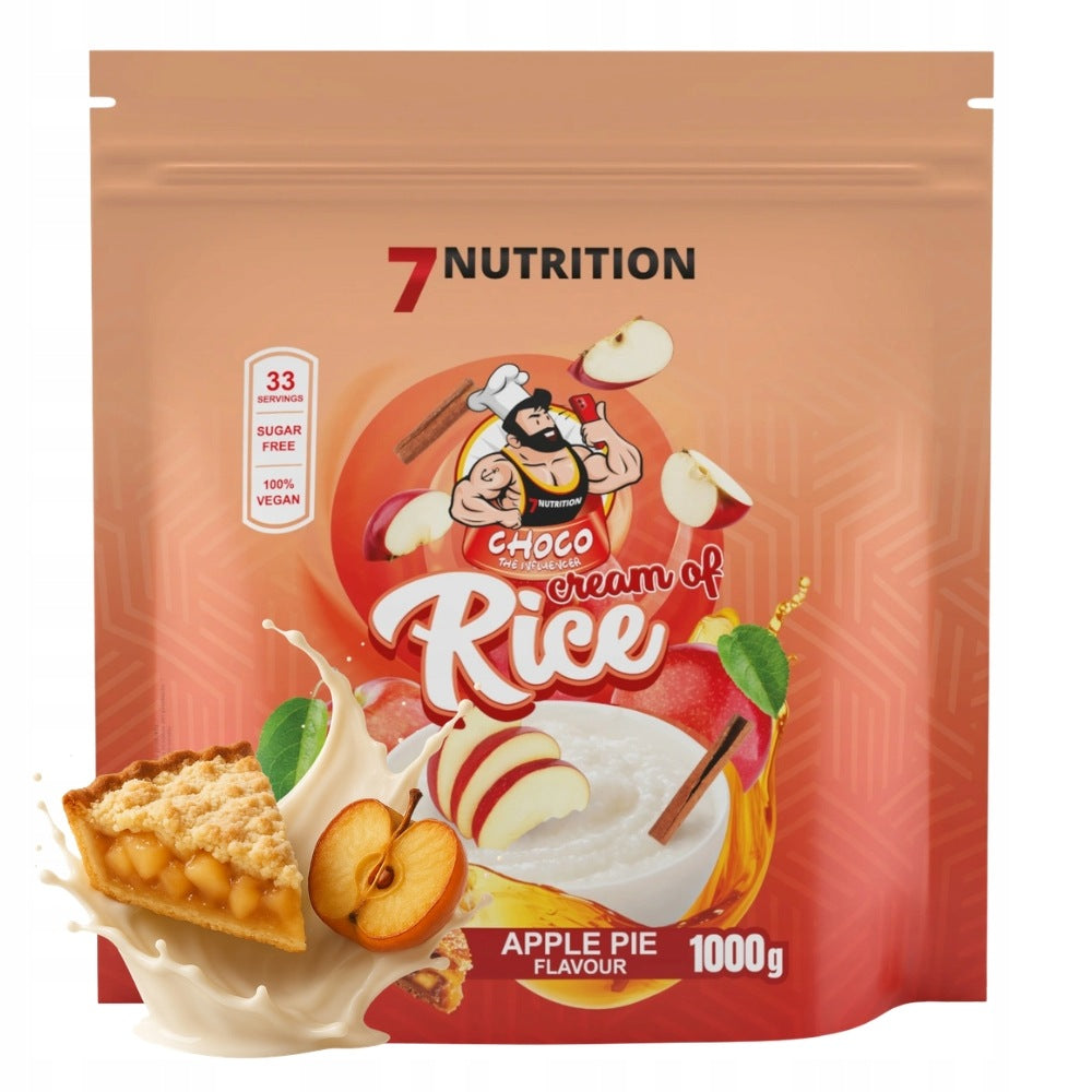 7NUTRITION CREAM OF RICE APPLE PIE 1 kg ENERGY WITHOUT SUGAR WEIGHT STRENGTH