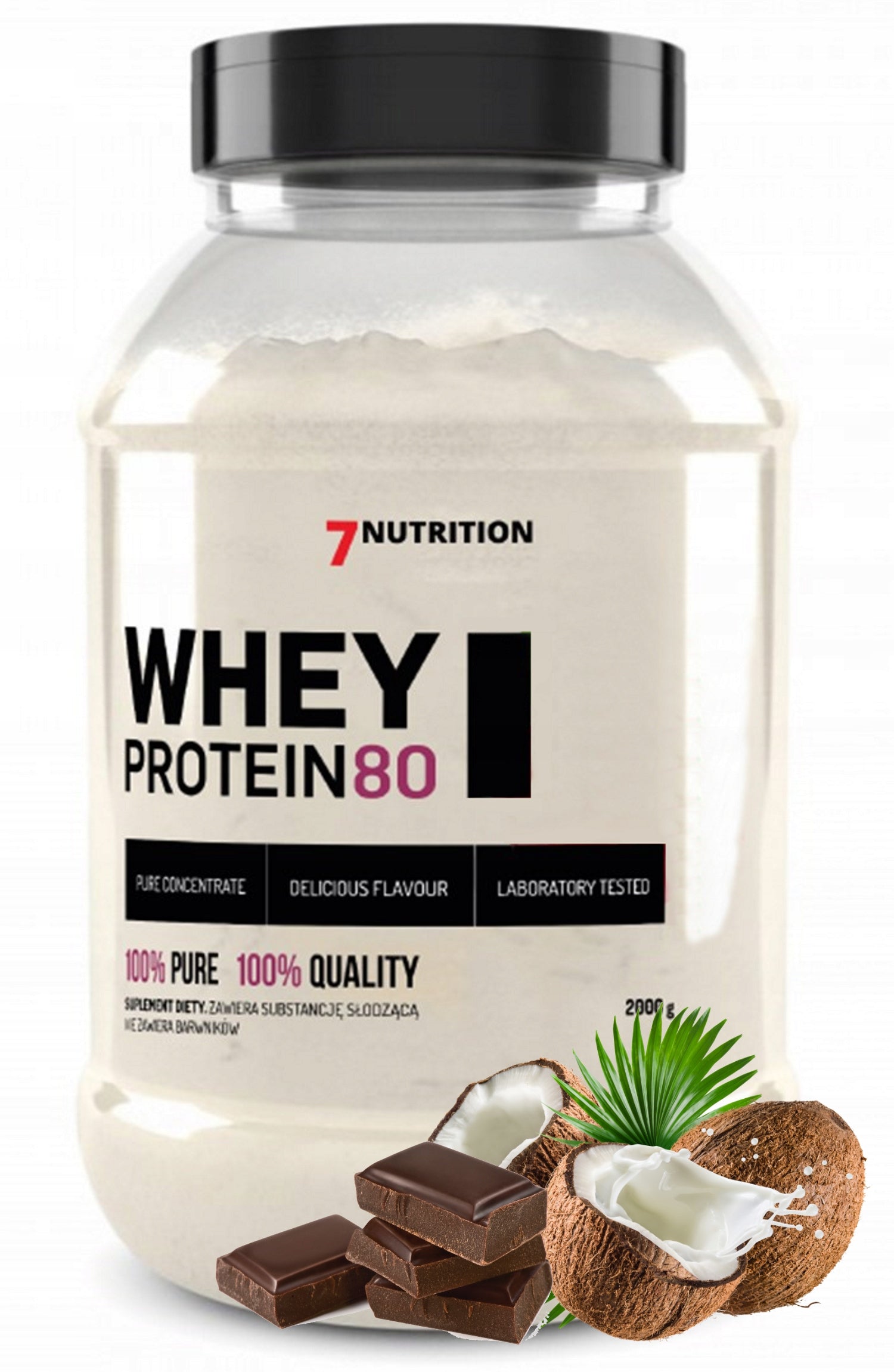 7NUTRITION Protein 80 2000g Chocolate-Coconut Expiration date at least 1 year from the date of purchase