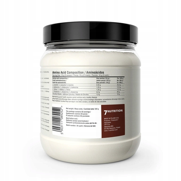 7Nutrition BCAA Master 500g BCAA Amino Acids Glutamine - Cola with Lemon Expiration date at least 1 month from the date of purchase