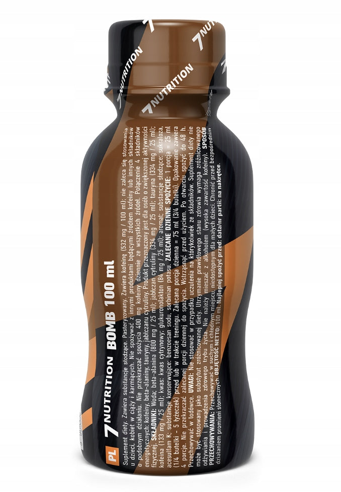 7Nutrition BOMB 100ml energy shot orange flavour Brand 7Nutrition