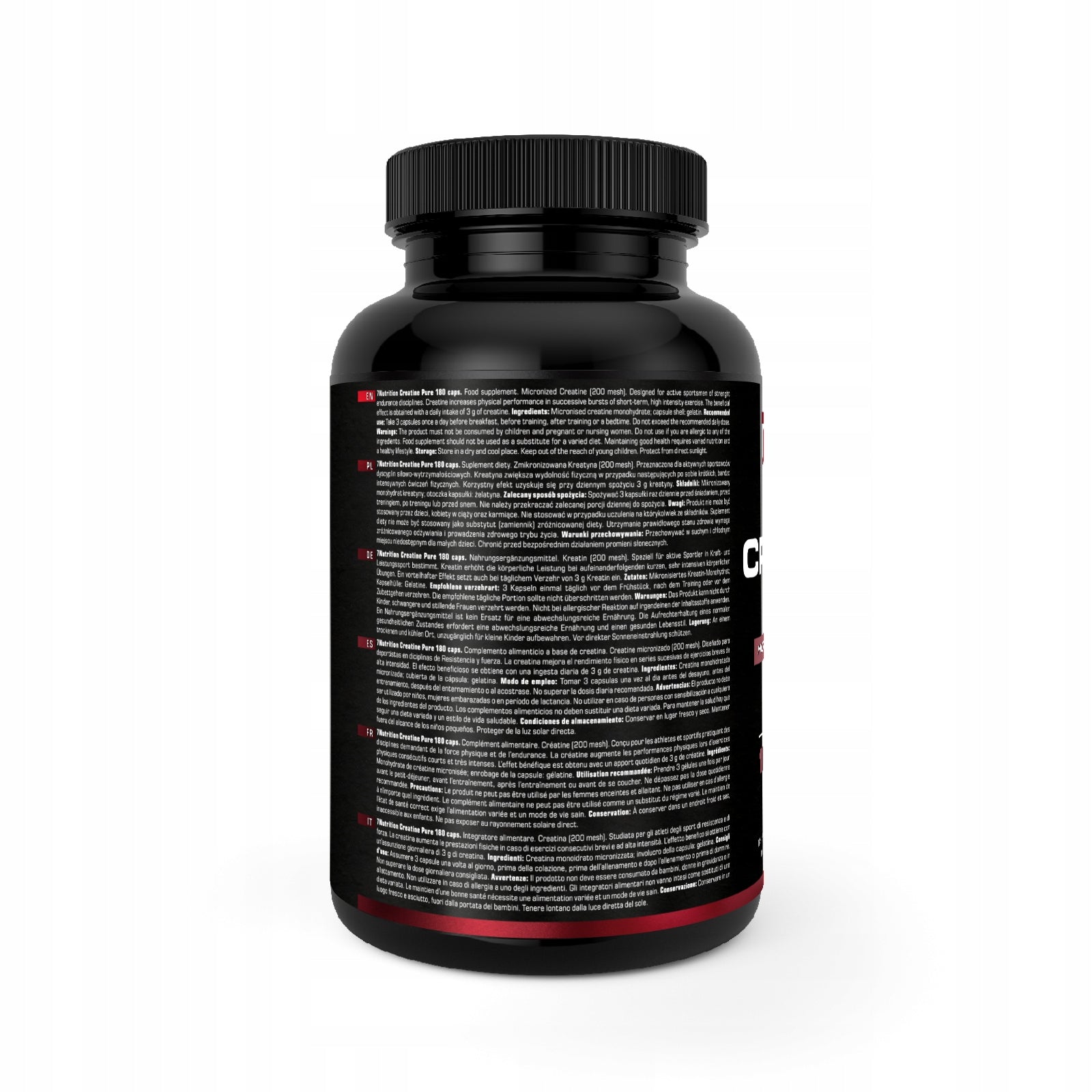 7Nutrition Creatine Pure 180 Kaps Creatine Monohydrate Best Tested Packaging status original