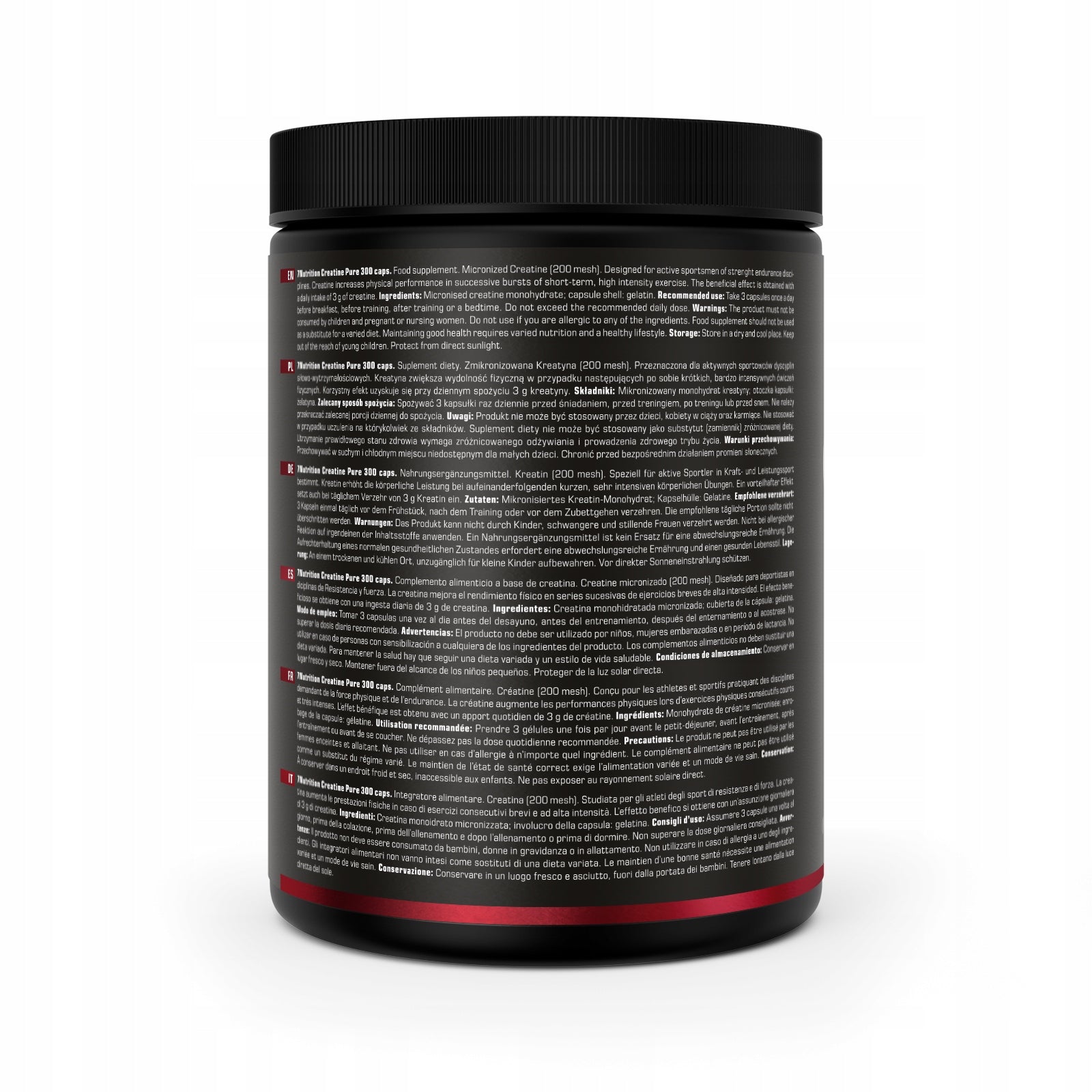 7Nutrition Creatine Pure CREATINE IN CAPSULES MICRONIZED 200 MESH STRENGTH Packaging status original