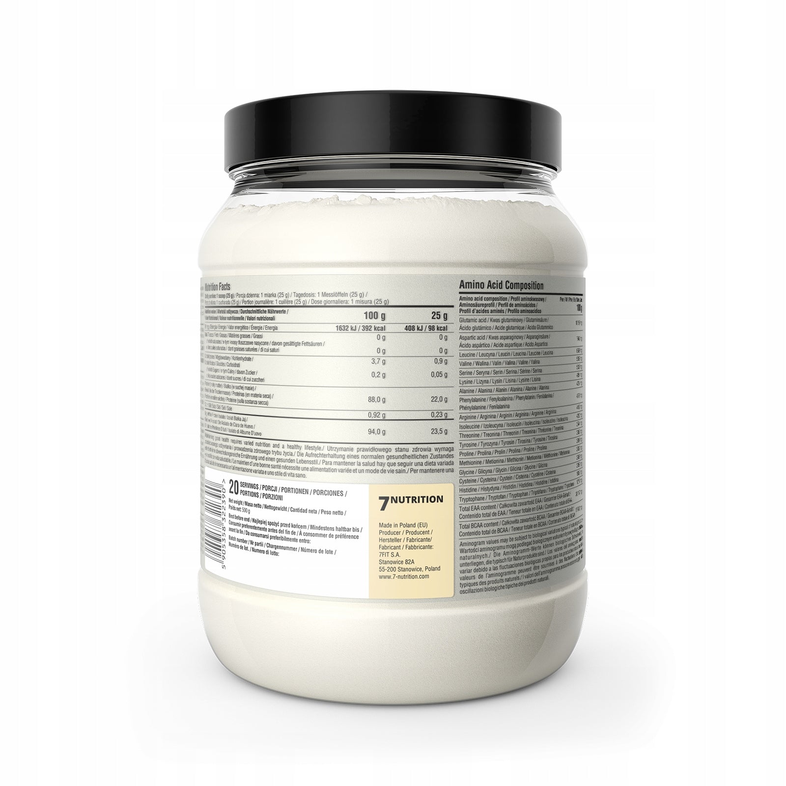 7Nutrition EGG Protein 500 g Vanilla EGG CHICKEN PROTEIN WITHOUT LACTOSE Expiration date not specified