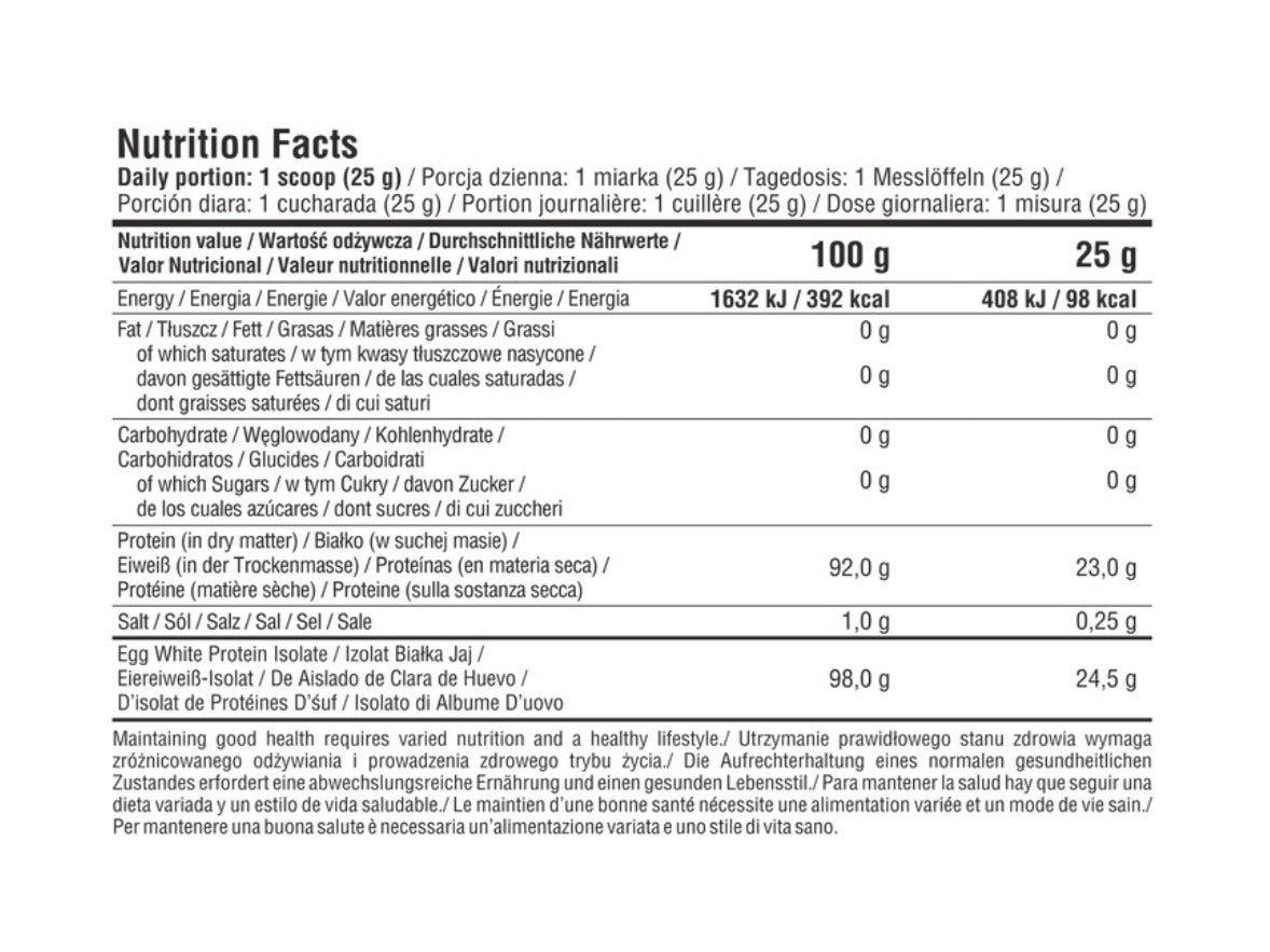 7Nutrition Egg Protein Isolate 2000g EGG Protein Isolate Without Lactose Natural Expiration date at least six months from the date of purchase