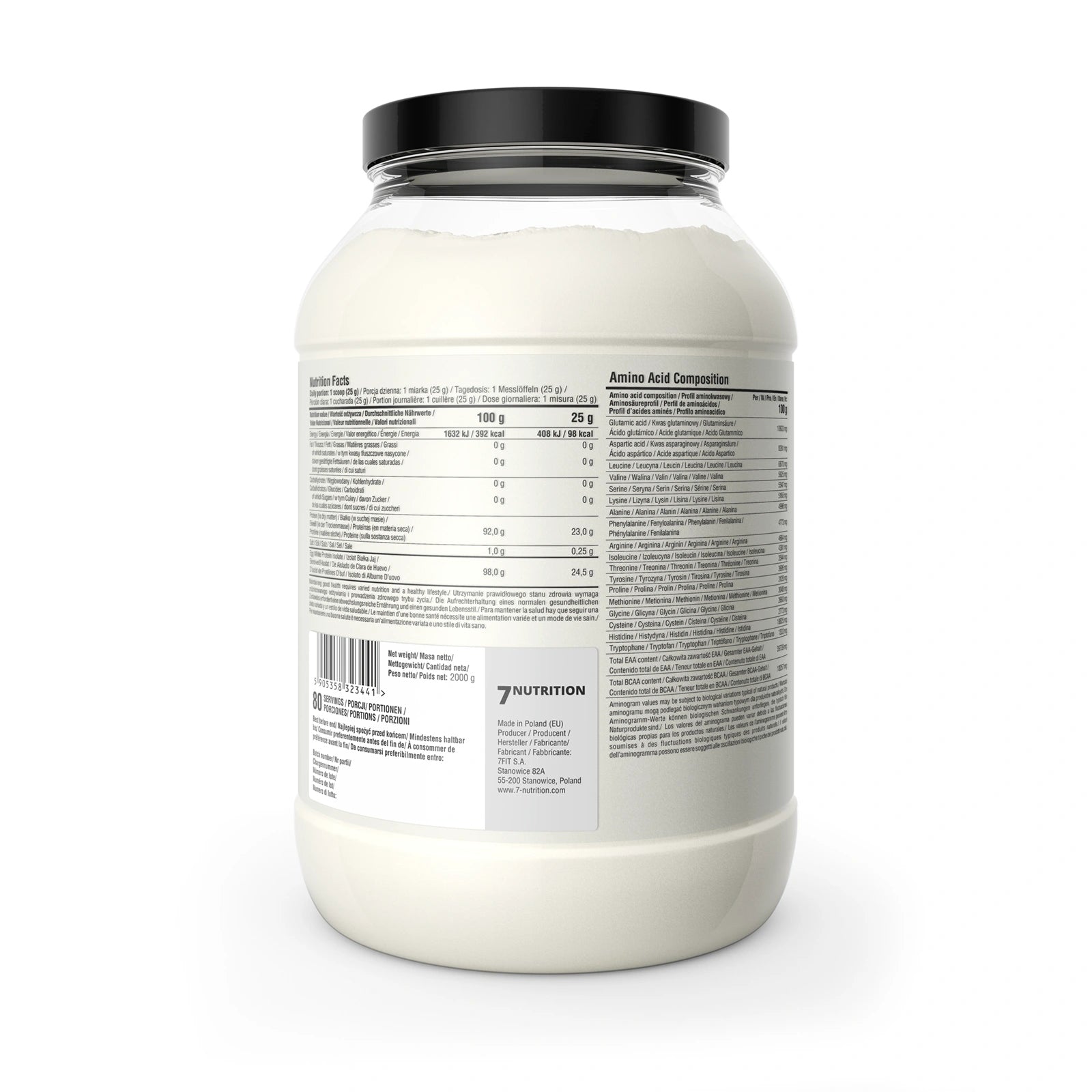 7Nutrition Egg Protein Isolate 2000g EGG Protein Isolate Without Lactose Natural Packaging status original