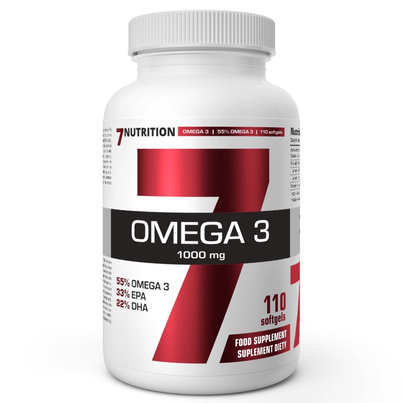7Nutrition Omega 3 1000 mg 110 capsules FISH OIL ACIDS EPA DHA FISH HEART