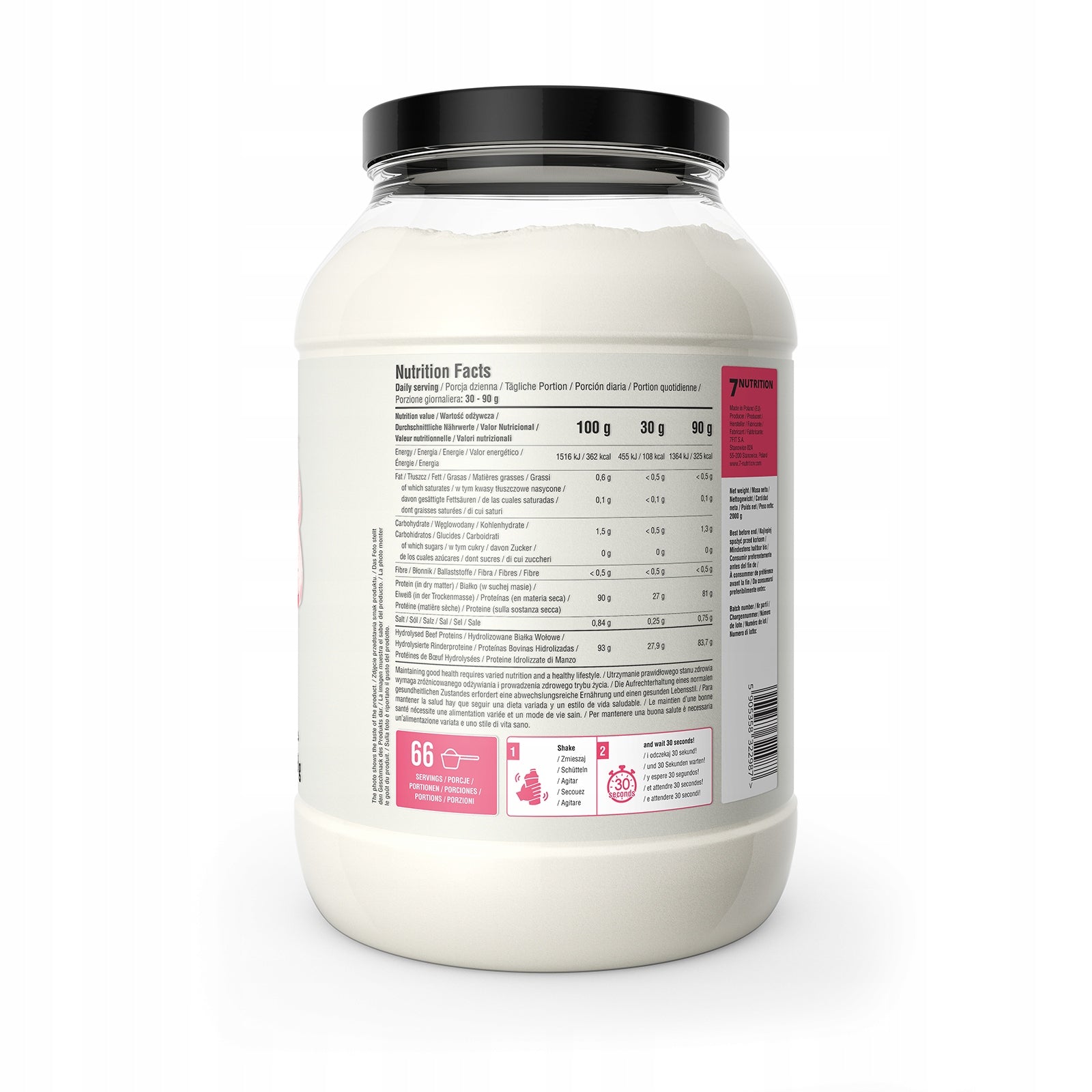 7Nutrition Protein Juice 2000g BEEF PROTEIN HYDROLYZATE|Red soda Expiration date not specified