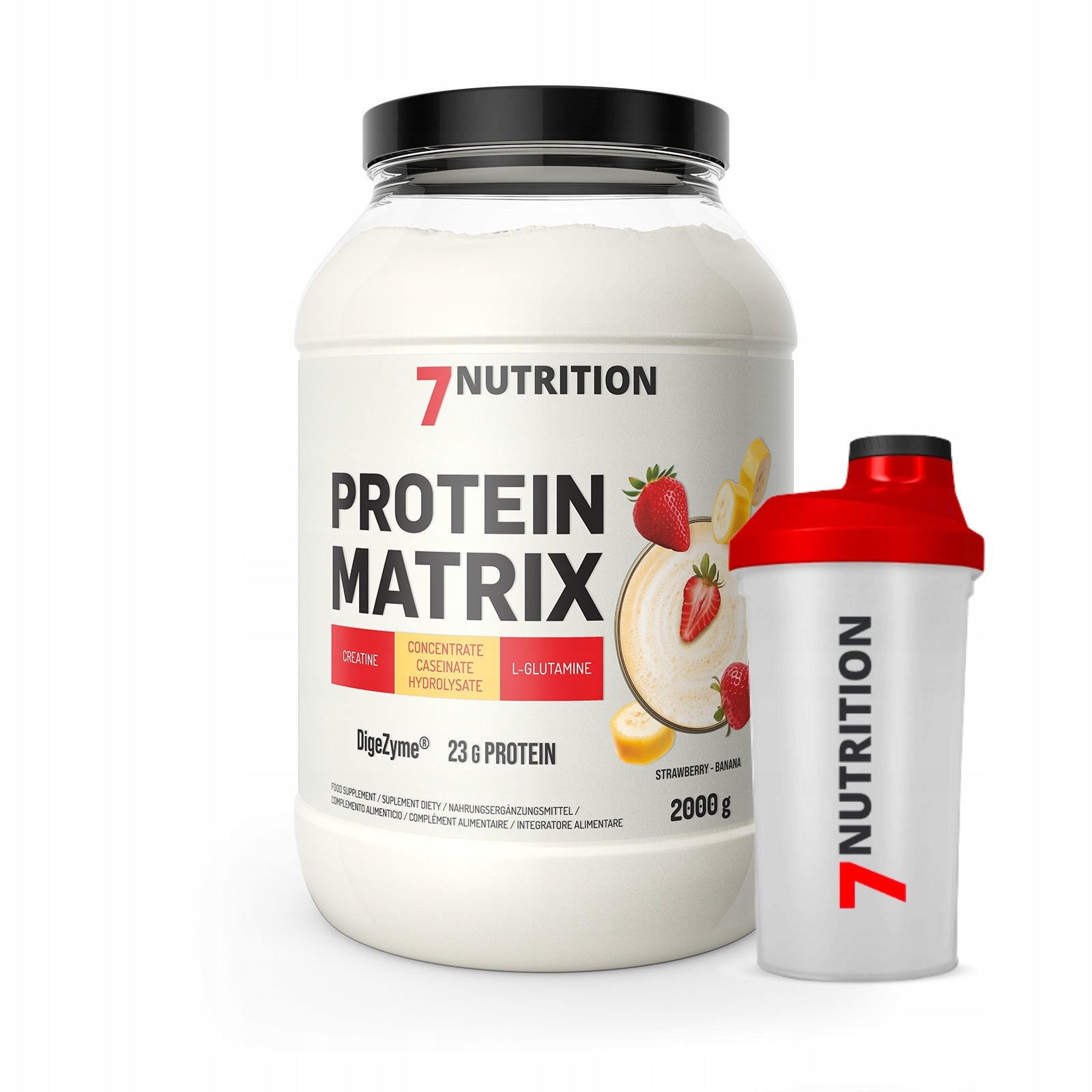 7Nutrition Protein Matrix 2kg Protein Mix WPC Beef Protein + SHAKER