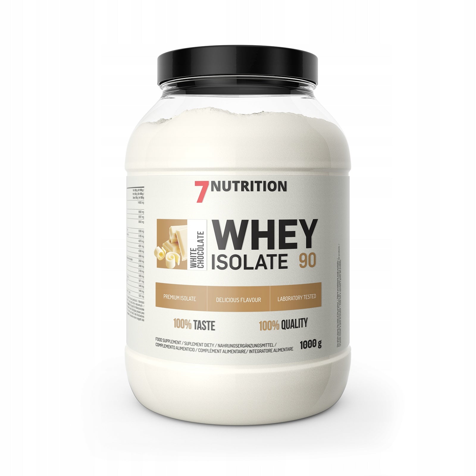 7Nutrition Whey Isolate WPI 90 1000 g Pure Protein Isolate White Chocolate