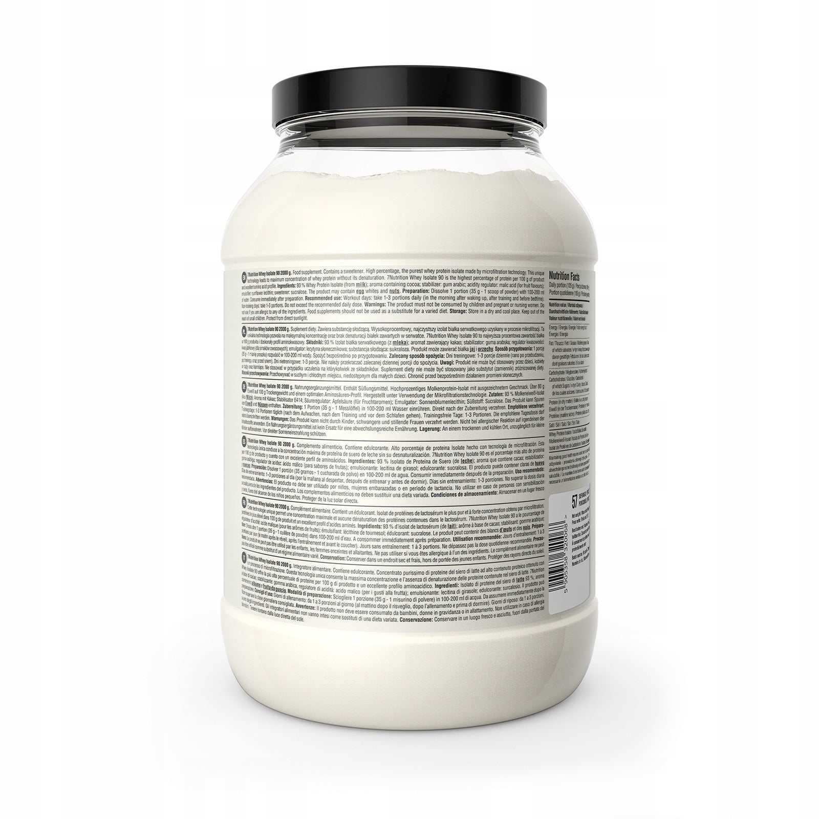 7Nutrition Whey Isolate WPI 90 2000 g Pure Protein Isolate for Mass Reduction Packaging status original