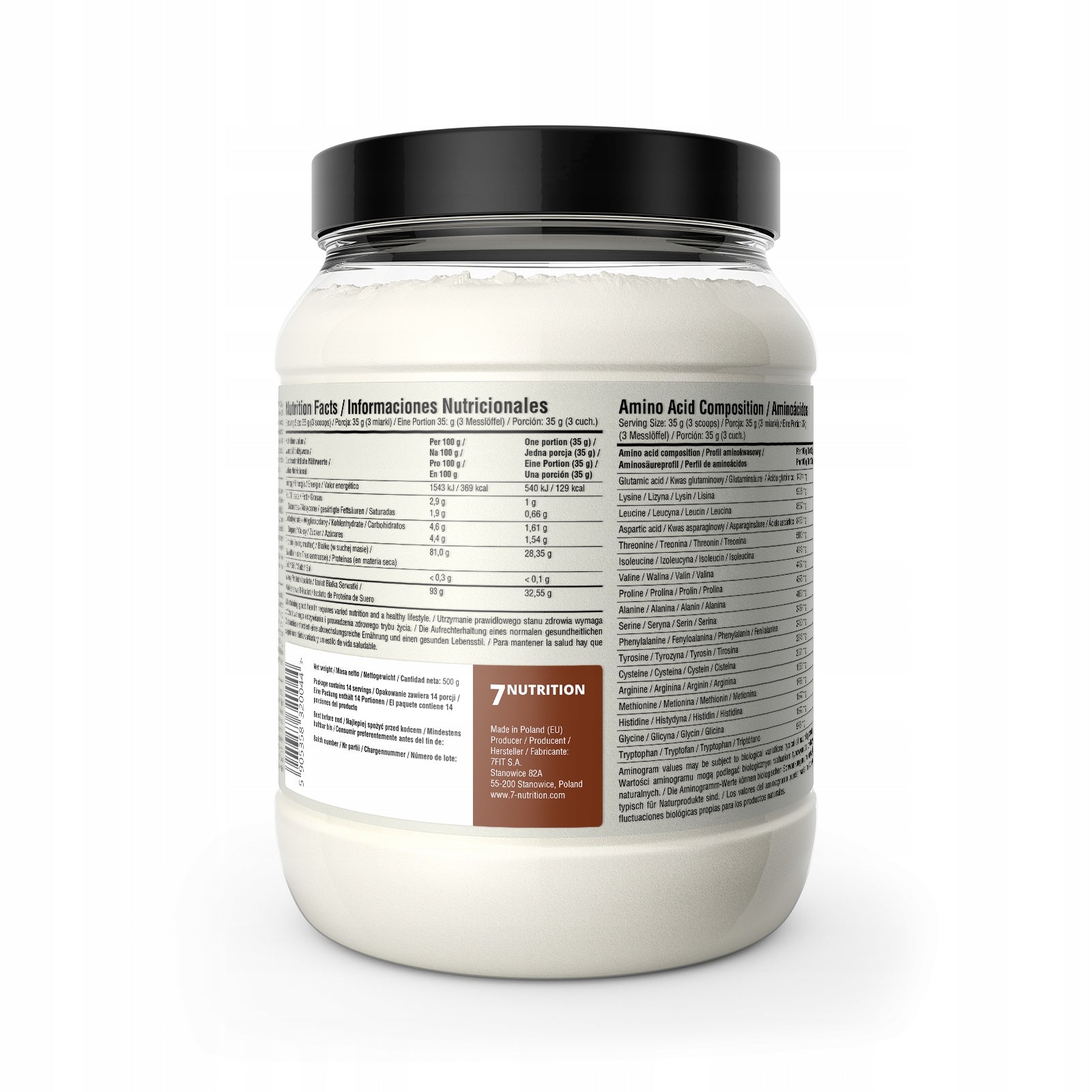 7Nutrition Whey Isolate WPI 90 Choc Cookies 500 g Isolate Protein Expiration date not specified
