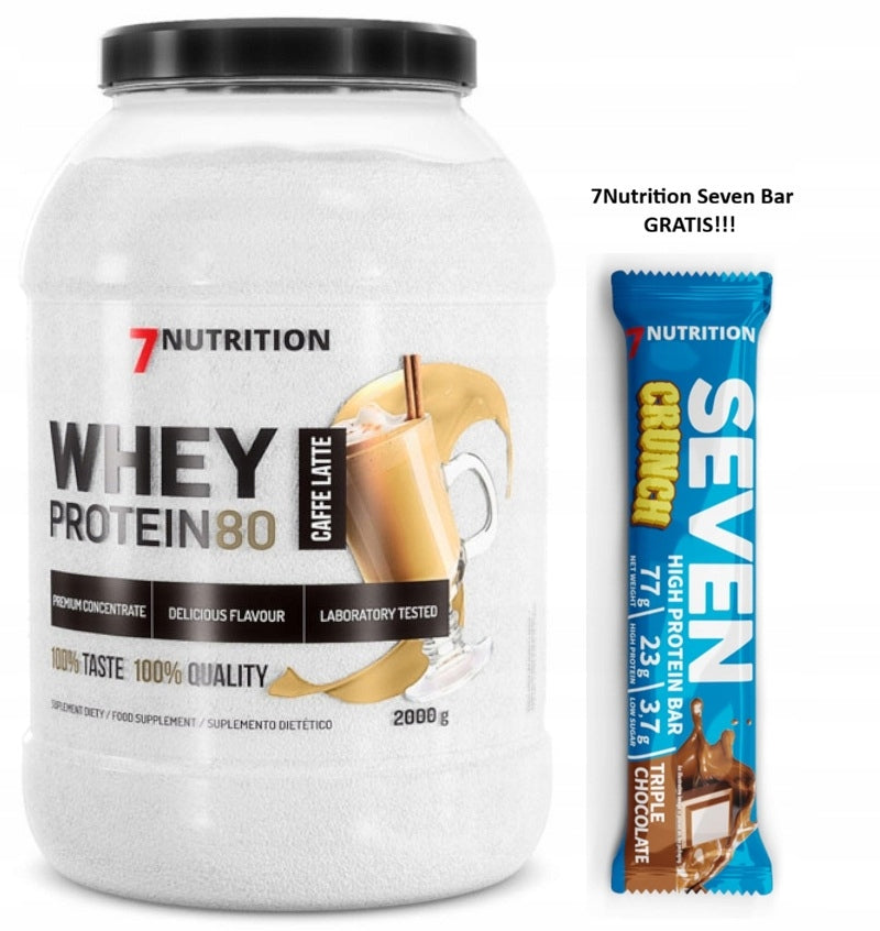 7Nutrition Whey Protein 80 2000g Whey Protein Concentrate WPC Latte
