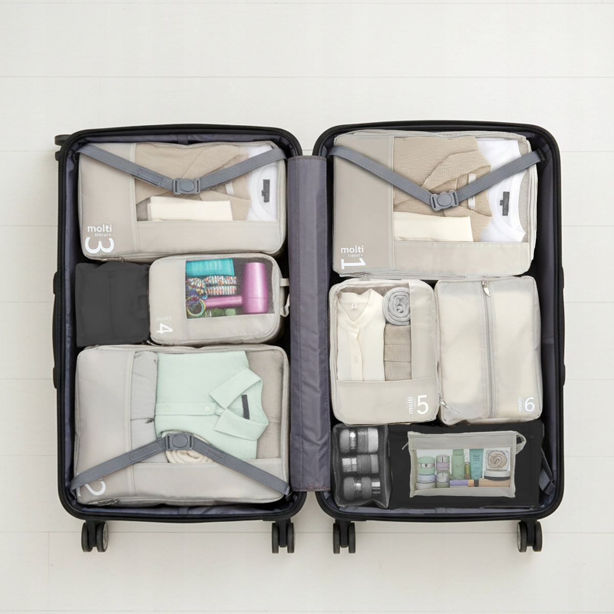 7PCS TRAVEL COMPRESSION ORGANIZER FOR PACKING LUGGAGE BAG SUITCASE Manufacturer code ORGANIZER-KOMPRESYJNY-DO-WALIZKI-7SZT-PREMIUM