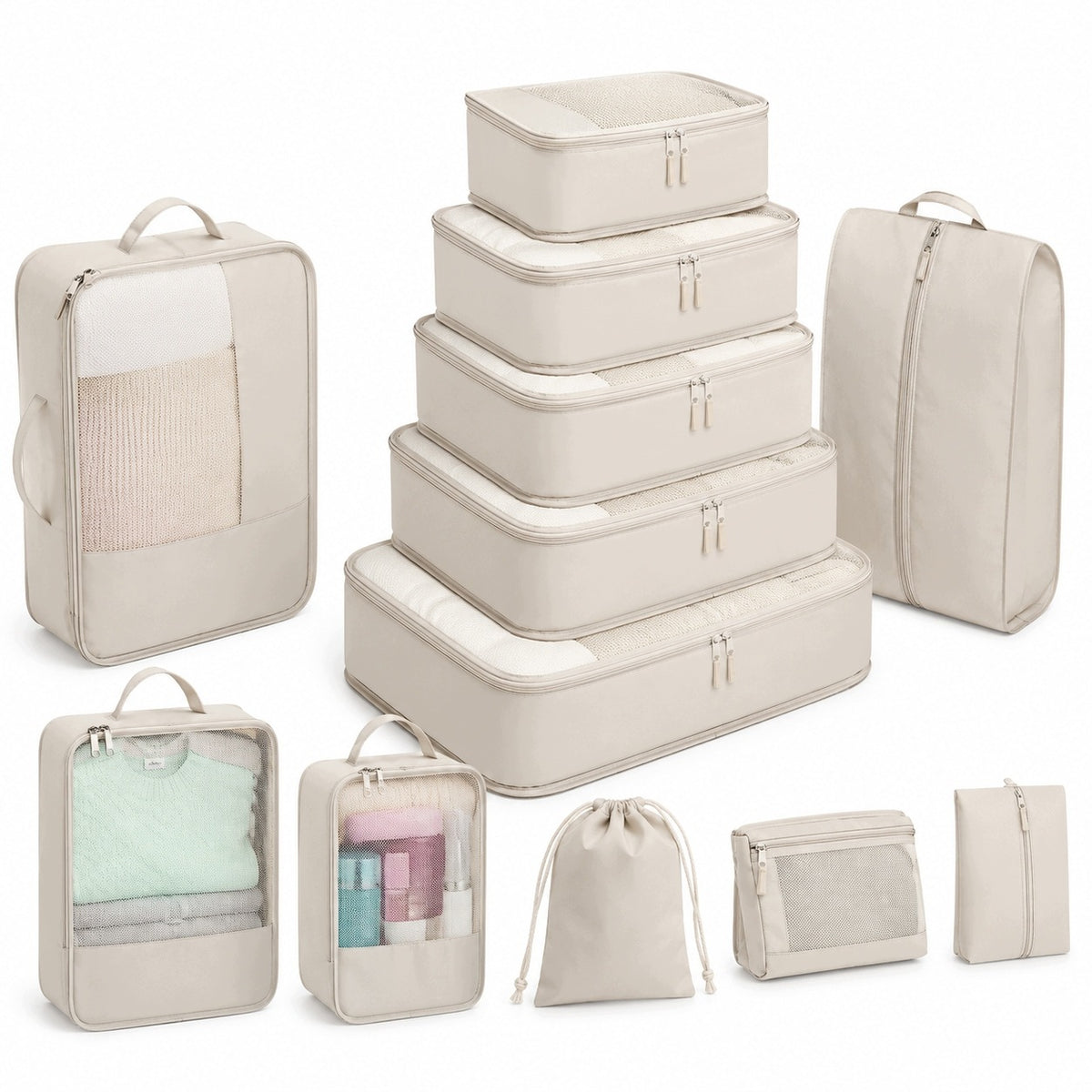 7PCS TRAVEL COMPRESSION ORGANIZER FOR PACKING LUGGAGE BAG SUITCASE