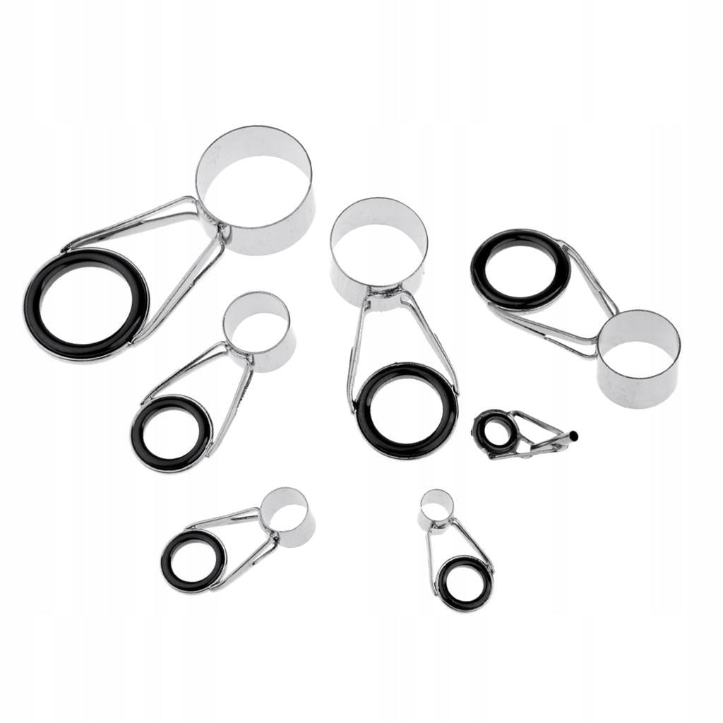 7Pcs Fishing Rod Guide 7 Different Sizes Eye Rings Set Repair Kit DIY Tips