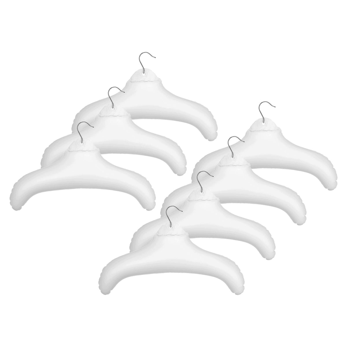 7Pcs Portable Inflatable Foldable Travel Hangers with Metal Hooks Color white