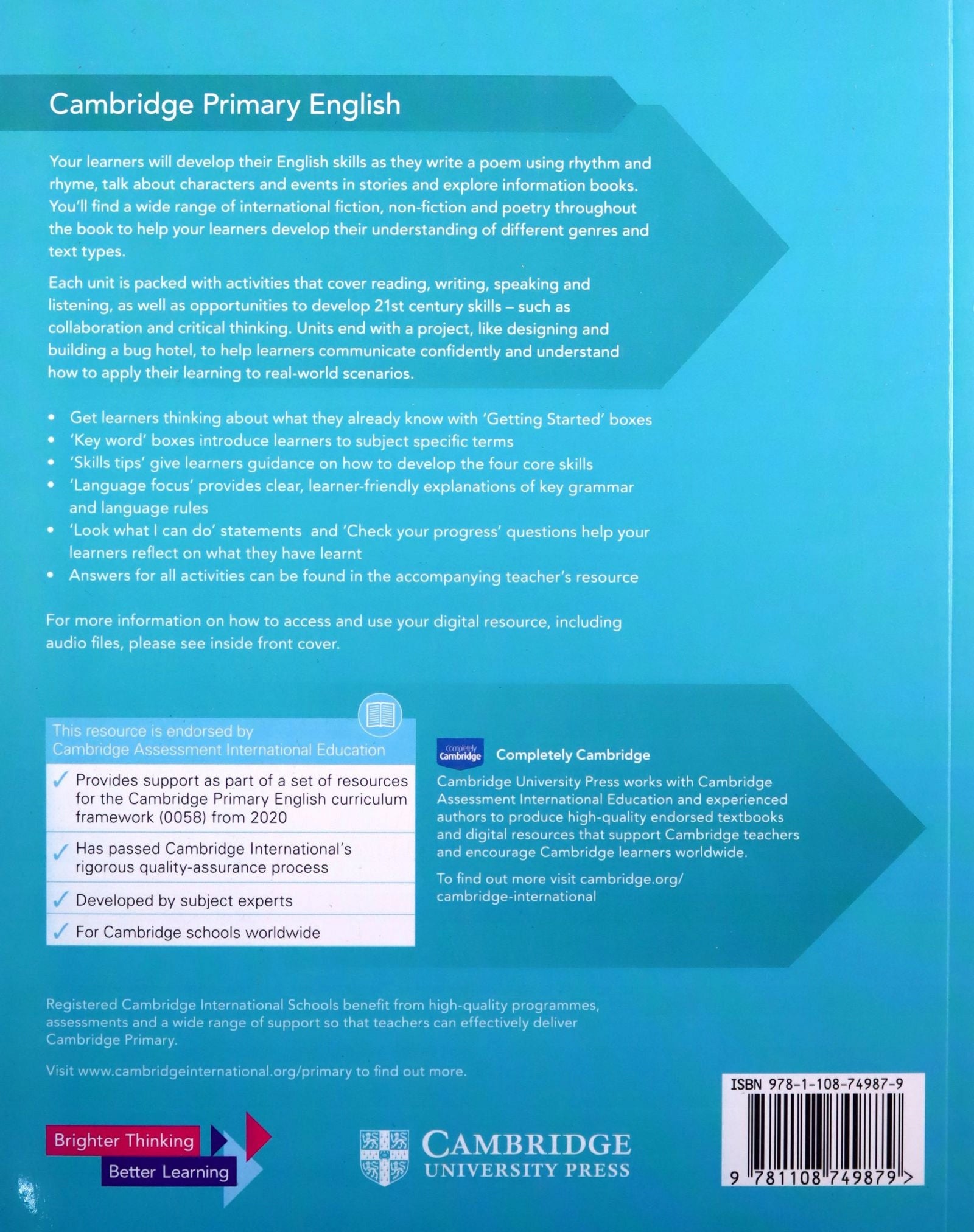Cambridge Primary English Learner's Book 1 with Digital Access (1 Year) 2nd Revised edition