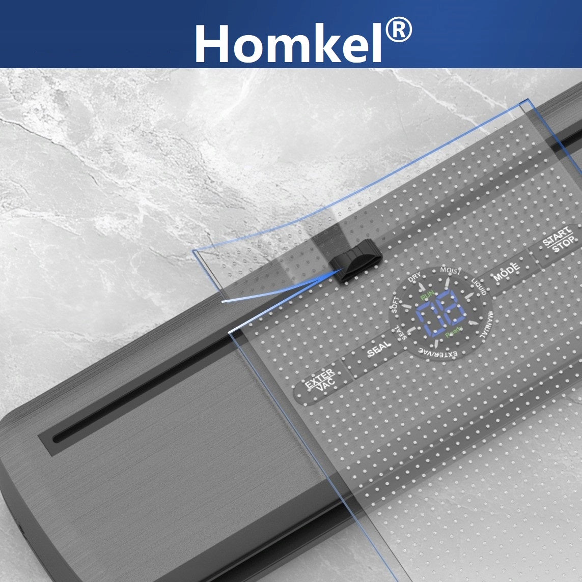 7in1 Automatic Vacuum Sealer Machine 135W 10 Bags & 1 Roll Embossed Film Manufacturer code Homkel-Vacuum Sealer-05730