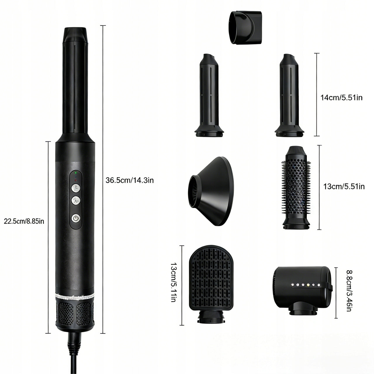 7in1 Multifunction Hair Dryer with Ionization, 1400 W, Brand sennifar