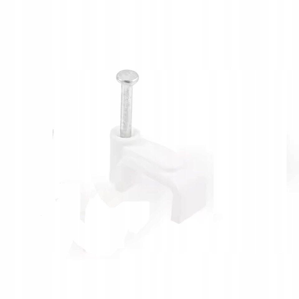 7mm Rectangular Clips for Flat Cables; Set of 100, White Brand no brand