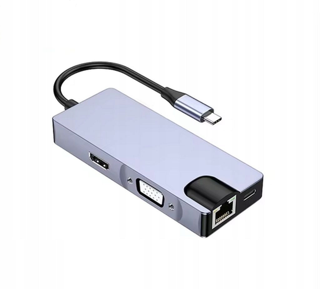 8 IN 1 USB-C HUB ADAPTER - HDMI 4K VGA RJ45 PD 87W DOCKING STATION Packaging status original