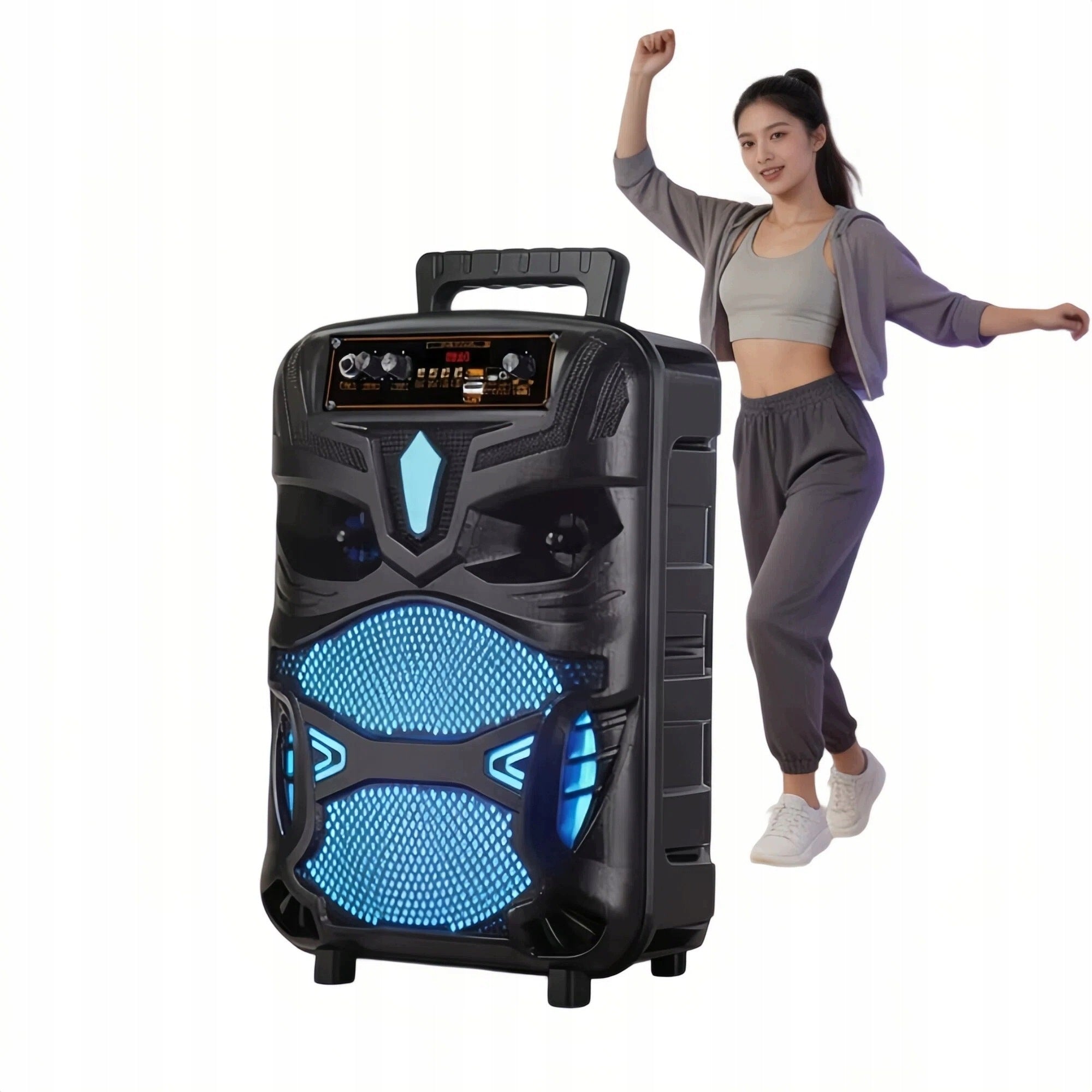 8 INCH WIRELESS PORTABLE BLUETOOTH SPEAKER WITH USB PORT HOLDER
