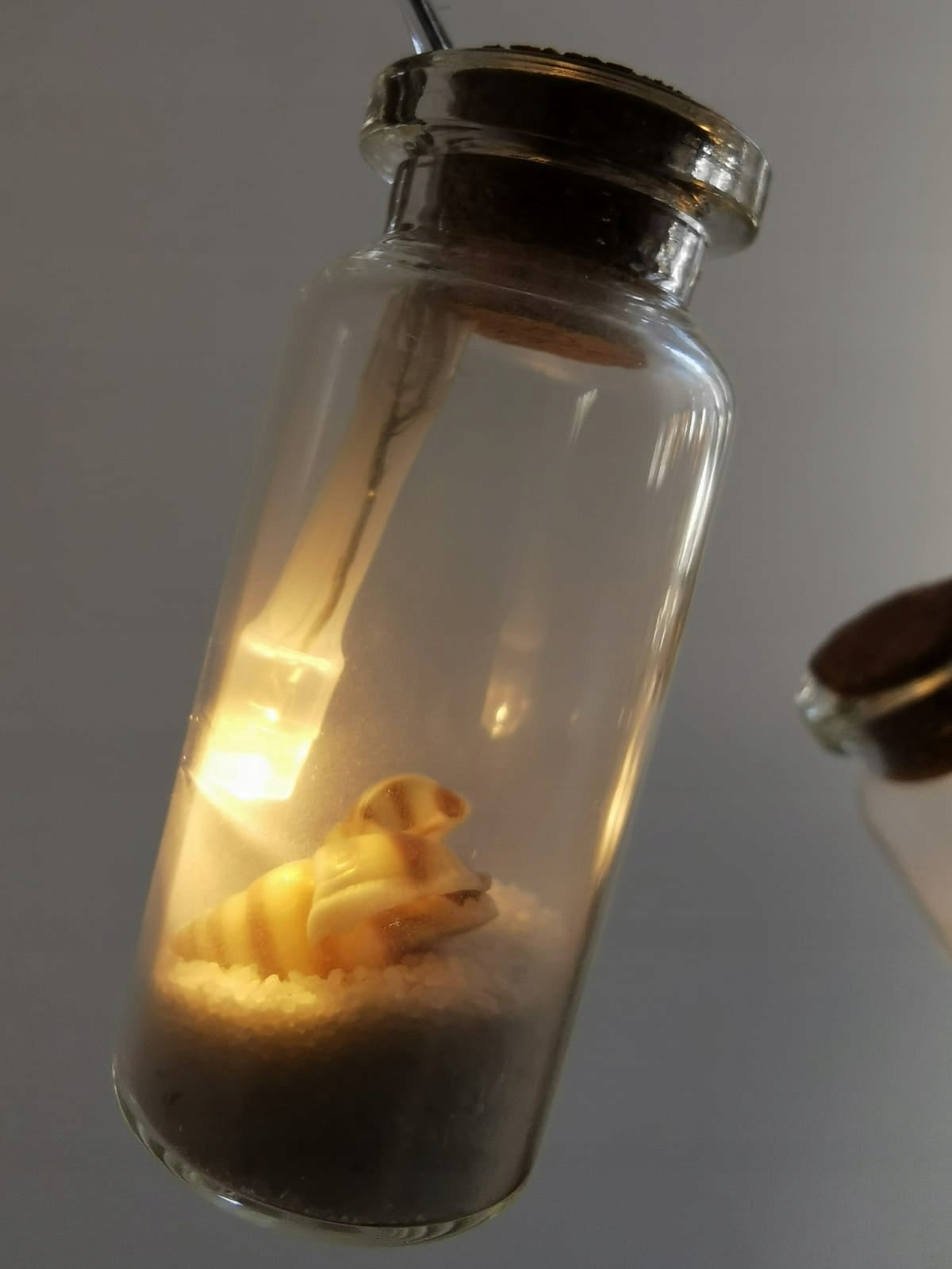 8 LED lamps, jars with sand and shells Length 1 cm