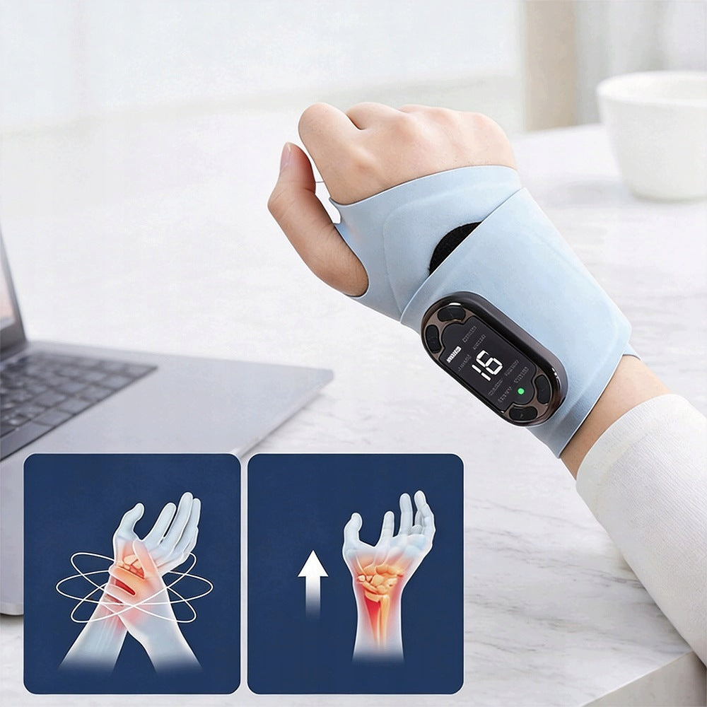 8 Modes EMS Hand and Wrist Massager in Blue-Grey Medical device no