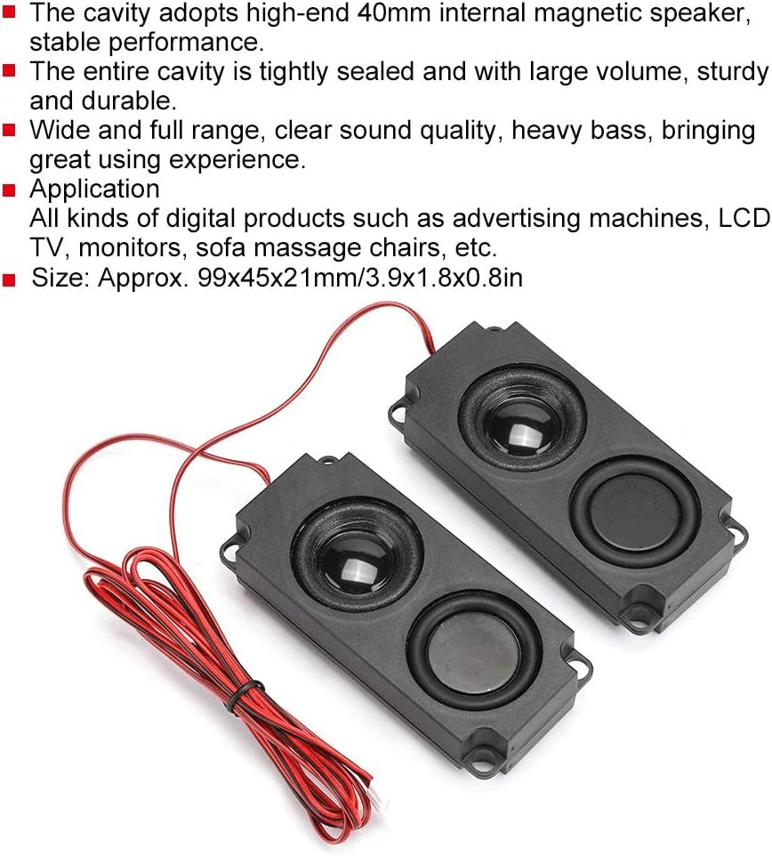 8 OHM 5W MAGNETIC 40MM BASS TV SPEAKER Model other