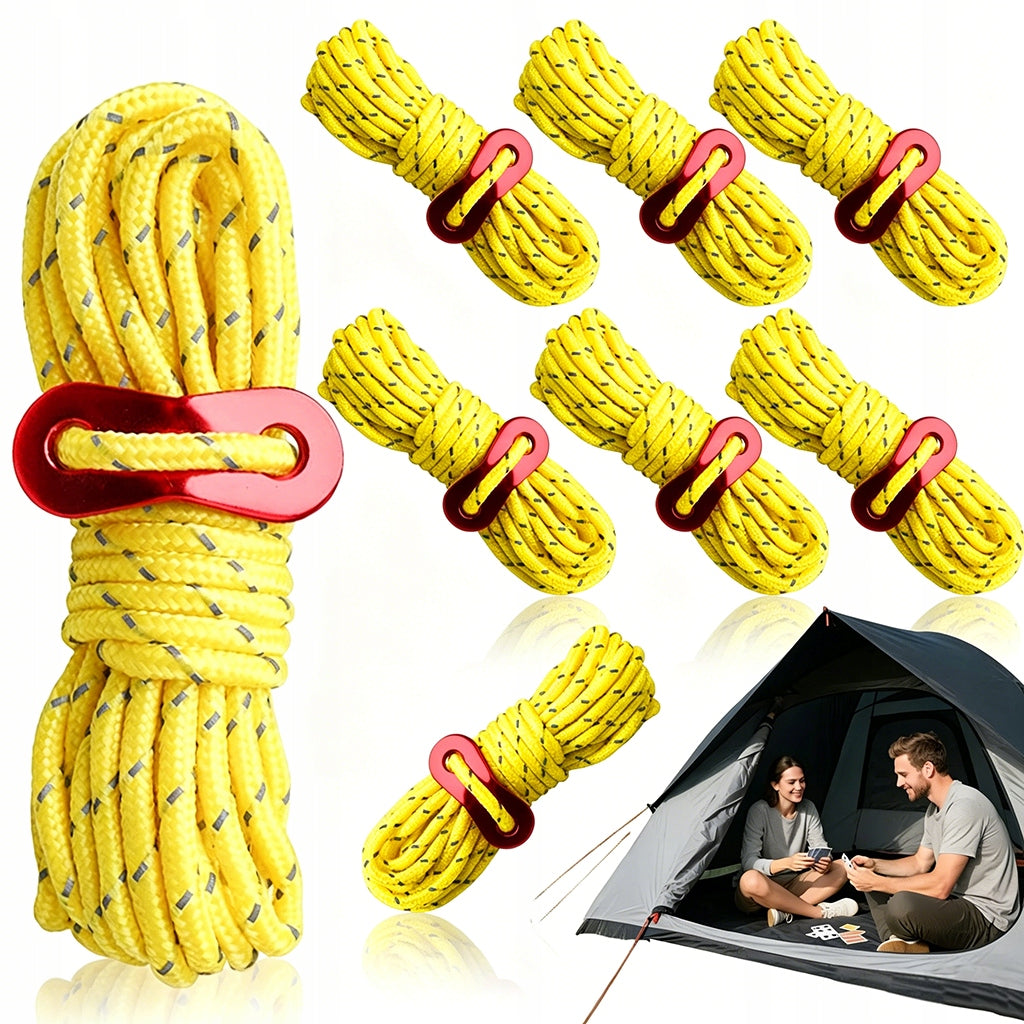 8 PCS 4M CAMPING ROPE BREAK-RESISTANT REFLECTIVE EFFECT AT NIGHT