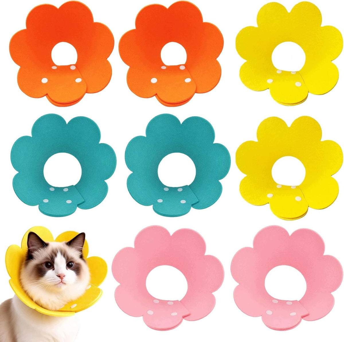 8 PROTECTIVE COLLARS FOR CATS SOFT COLLAR M 22-28 CM