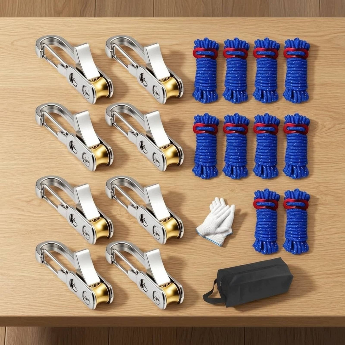 8 Pieces Rope Tensioner with Roller Adjustable Rope Tensioner Long-Lasting Manufacturer code 00002